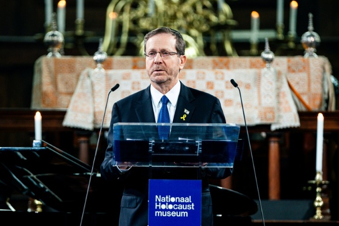 Nederland – Protesten tegen Israël bij de opening van het Holocaust Museum in Amsterdam