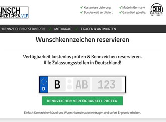 Wunschkennzeichen und Umweltplaketten bequem online beantragen