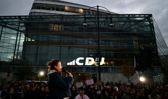Nach Merz' ''Stadtbild''-Äußerungen: Demo vor CDU-Parteizentrale in Berlin