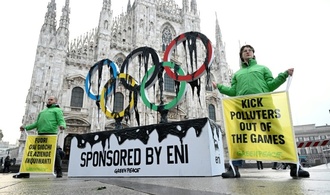 Greenpeace protestiert in Mailand gegen Ölkonzern Eni als Olympia-Sponsor
