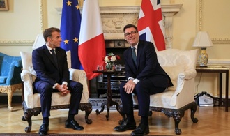 Britischer Regierungschef Burnham empfängt französischen Präsidenten Macron