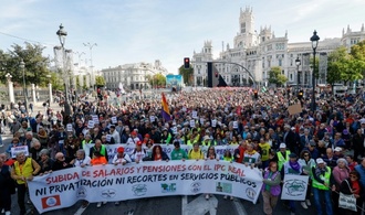 Massendemonstration für Erhalt des staatlichen Rentensystems in Spanien